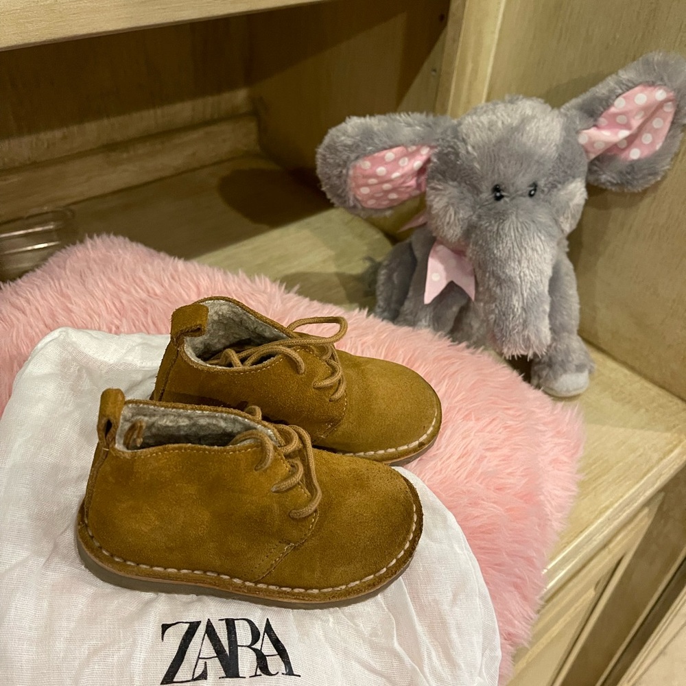 Taupe suede boots